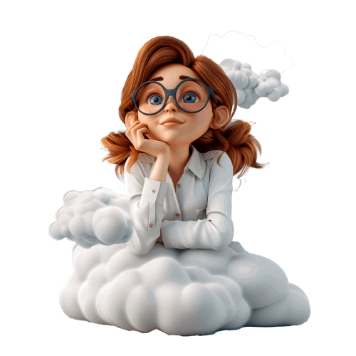 Head in the clouds illustration